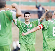 Algeria players celebrate a recent victory.