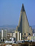 The Ryugyong Hotel dominates North Koreau2019s capital Pyongyang