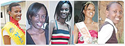 L-R : Miss Kigali- Cynthia Akazuba;Miss Kigali Institute of Science and Techinology (KIST), Clarisse Nshuti;Miss School of Finance and Banking (SFB), Joan Ngabire;Miss RTUC 2009  Margaret Uwera;Miss Kigali Health Institute (KHI), Paula Denise Murebwayire.