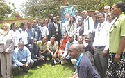 Participants pose for  group photo during the opening ceremony. (Photo P. Ntambara)