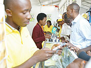 Customers inquiring about MTN product recently. (File Photo)