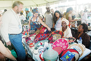 Baskets and other handcrafts displayed at the US Embassy. (Photo J Mbanda)