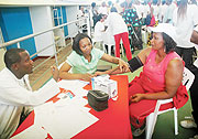 MAKING THE DAY WITH ACTION: People who turned up for heart checkups on the World Heart day yesterday. (Photo/ J. Mbanda).