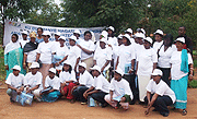 Participants pose for a group photo with Nyagatare vice Mayor in charge of Social Affairs after closing the workshop. (Photo / D. Ngabonziza)
