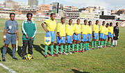 The national U-20 women team pose for  group photo before Saturdayu2019s clash with their Ugandan counterparts on Saturday. (Photo/ E. Kabera)