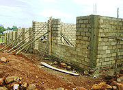 Cyarubare Secondary School classrooms under construction. 