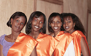 (L-R) Lilian Umurungi, Peace Germaine, Peace Mugwaneza and Uwera Annuarite.