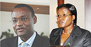 L-R :  EALA Speaker Abdirahin Abdi; EAC minister Monique Mukaruliza