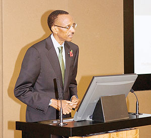 President Paul Kagame at the summit.