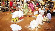 Bugesera traders selling cassava flour in Nyamata market. (Photo: S. Rwembeho)