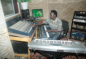 Music Producer Mozey Rain of One Way Production at work.