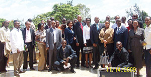 Some of the JCI members posing for a photo with the new and outgoing committes. (Photo/ B. Asiimwe)
