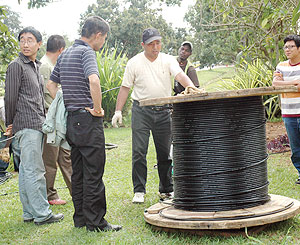 Fibre-optic cables being rolledout around Kiagali city. (file photo)