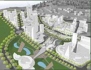 Graphic illustration of the Kigali financial hub. (File Photo)