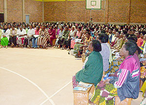 A cross section of the women council representatives who  turned up for Itorero training  at GS Notre Dame Du Bon Cosnsel. (Photo: A. Gahene)