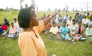 Annie Kayiraba, the Director General of RISD addressing residents during one of the sessions for the training programme. (Photo: D. Sabiiti)