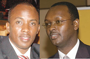 L-R : MP Theoneste Begumisa Safari;Emmanuel Hategeka, Chief Executive Officer, Private Sector Federation