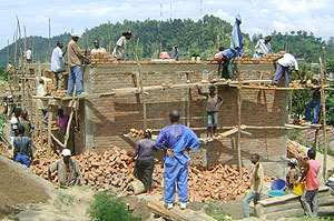 OPTIMISTIC: Classroom construction at Groupe Scholaire de Kibuye is expected to be complete in the next three weeks (Photo: S. Nkurunziza)