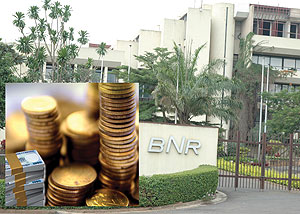Central Bank building: Inset are Rwandan franc notes and coins. (File photos)