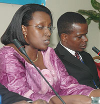 The Permanent Secretary, Caroline Kayonga addressing the conference yesterday. (Photo: F. Goodman)