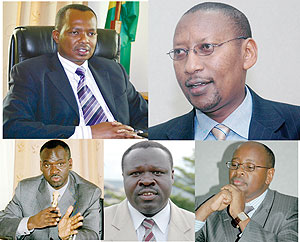Vincent Karega;John Rwangombwa;James Musoni;Christophe Bazivamo;Stanislas Kamanzi