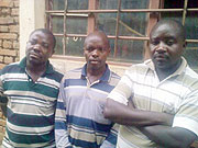 (L-R) Bizimungu, Ndimirabandi and Munyankindi at the police station. (Photo: S. Mugisha)