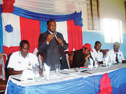 Protais Musoni addressing RPF members. (Photo/ S. Rwembeho)
