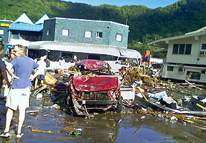 The tsunami left the entire island devastated.