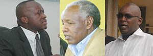 L-R : Sports Minister Joseph Habineza had no kind words for Beraho and his executive committee.;OUT: Ignace Beraho;IN:New RNOC  boss Charles Rudakubana has promised to have a close working relation with the Sports Ministry.