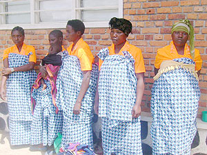 Women who were arrested dressed in attire given to them by MONUC. (Photo: B. Mukombozi)
