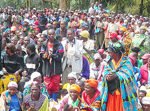 Residents gather during the end of unity and reconcliation week in Gakenke district.