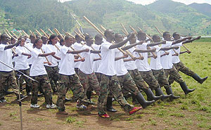 students pass out at the end of civic education. (File photo)