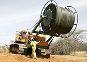 Laying of the fiber optic cable