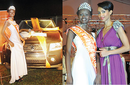 L-R : A ride fit for a queen!;Miss Rwanda joined by judge Sonia Rolland