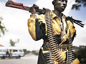 A Somali soldier in Bakara market, Mogadishu. Tensions are growing between al-Shabaab fighters and the foreign jihadists but President Ahmedu2019s Government is too weak to take advantage of the differences