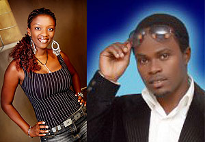 L-R : NEEDS MORE AIRPLAY: Miss Jojo, wants local music on radio staions.;WE DO OUR PART: Radio Salusu2019 Mike Karangwa.