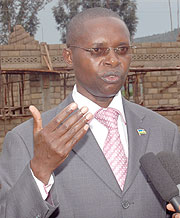 ON COURSE: Dr Mathias Harebamungu explaining the progress of class construction to the media recently. Over 3172 classrooms being constructed around the country.