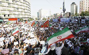 The opposition turned the funeral of their spiritual leader, Grand Ayatollah Hossein Ali Montazeri, into a huge anti-government demonstration in the holy city of Qom