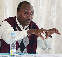 FOR CHANGE: Western Province Executive Secretary stresses a point during the meeting yesterday. (Photo: S. Nkurunziza)