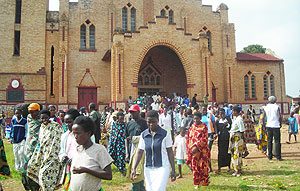 Some of the Christians who attended an early morning celebration of Mass at Butare Cathedral. (Photo: P. Ntambara)