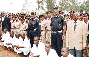 CGP Mary Gahonzire with other officers and prisoners after the training exercise. (Photo: S. Rwembeho)