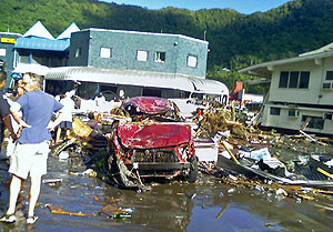 The tsunami left the entire island devastated.