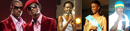 L-R : P-SQUARE;Miss Rwanda 2009 (Miss Rwanda);Miss East Africa 2009 (Cynthia Akazuba);Alpha winner of TFP3 (Alpha Rwirangira)