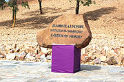 A gravestone at Nyanza Memorial Centre. The centre has started inscribing names of victims buried here on a monument. A gravestone at Nyanza Memorial Centre. The centre has started inscribing names of victims buried here on a monument.