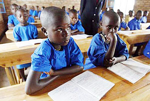 Pupils in class. Kicukiro District has built new classrooms.