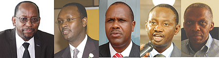 L-R : John Gara ; Emmanuel Hategeka ; John Mirenge ; Issiaka Maiga Hamidou;Gerald Zirimwagabo 