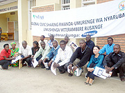 GCS coordinator, Sung Hye Lee (2nd Right) poses for a group photo with the selected residents at the  training on animal husbandry. (Photo: D. Sabiiti)