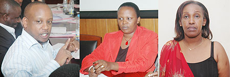 L-R : Apollo Munanura ;Sarafina Flavia ;Claudine Mukakibibi