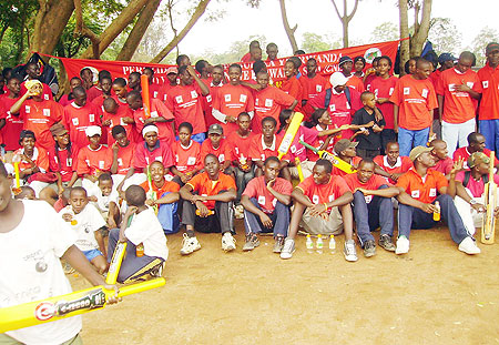 Some of the students from the eight schools that participated in the AIDS campaign. 