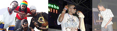 L-R : The Family Squad is back;Artist Young Junior;Youngster Lil Ngabo on stage